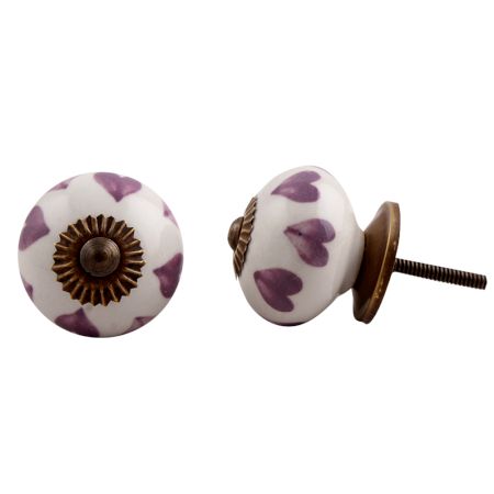 Purple Heart Ceramic Knob